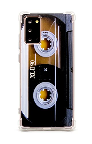 FAteamll Case for Galaxy Note 20 with Reinforced Corners TPU Soft Bumper Retro Music Cassette Tape Case Compatible with Samsung Galaxy Note 20
