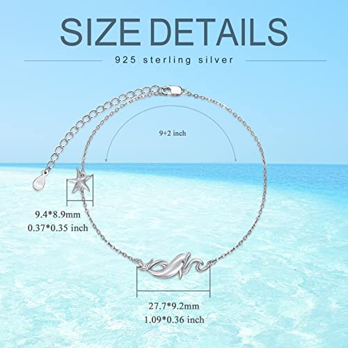 Image of 925 Sterling Silver Anklet Foot Bracelet with Crystal from Austria, Anklet Jewelry Gifts for Women 11 Inch Adjustable