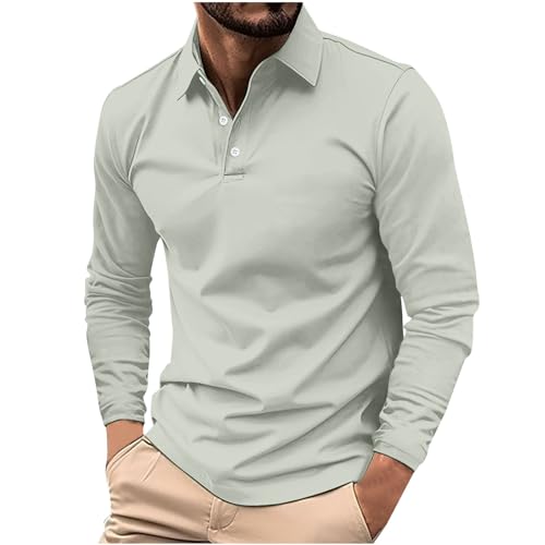 Muscularfit Long Sleeve Shirts for Men 2024 Fashion Button Down Golf Shirts Causal Solid Henley Sweatshirts Athletic Pullover