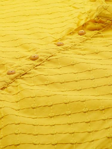 Image of Majestic Man Men's Cotton Blend Regular Fit Casual Polyester Mandarin Collar Ethnic Motifs Embroidered Long Regular Kurta