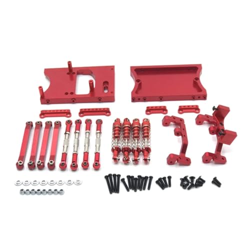 RCアップグレードアクセサリー MN 1/12 D90 D91 D99用 MN99S用メタル シャーシプルロッド用 サーボ固定マウントブラケット ショックアブソーバー RCカー アップグレードパーツ (レッド)