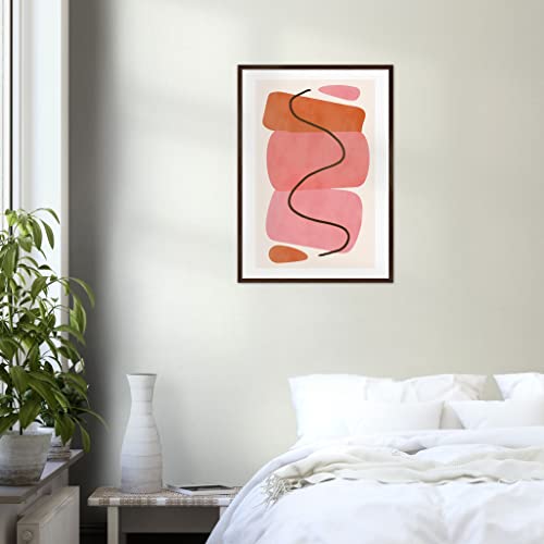 Art mural abstrait haut de gamme, impression encadrée bois foncé 50x70