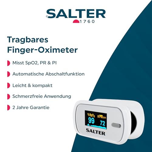 Salter PX-100-EU OxyWatch, fingeroximeter sauerstoff, Pulsoximeter, medizinischer oximeter,...