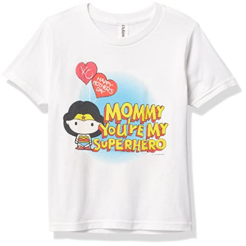 WARNER BROS Wonder Woman Mommy Superhero Boy's Premium Solid Crew Tee