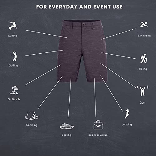 Mens Hybrid Golf Shorts Stretch Quick Dry Swim Trunks Boardshorts Black - 33 #TOP5