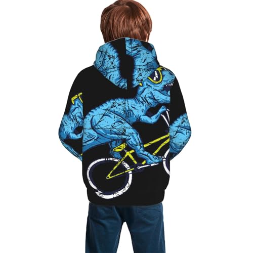 Fun Riding Dinosaur Kid Hoodies Boys Sweatshirts Girls Pullover with Pocket4