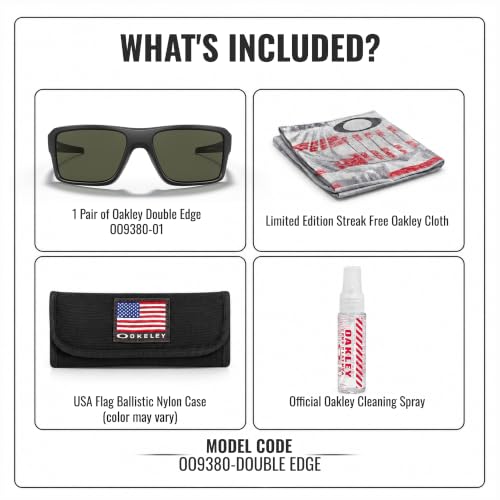 Image of Oakley DOUBLE EDGE OO9380 Rectangle Sunglasses With Official Eyewear Kit | Non-Polarized, Men's Sunglasses