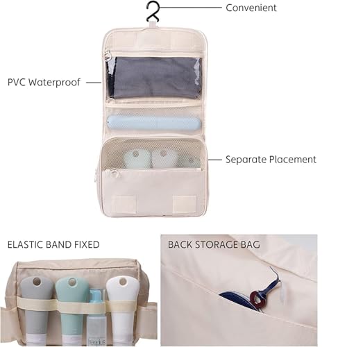 Viraaji Toiletry Bag - Travel Kit for Women, Accessories Organizer for Womeen, Waterproof Foldable Multifunction Bag for Women, Cosmetic Makeup Pouch for Travelling (Multiclour) - Image 3 thumbnail