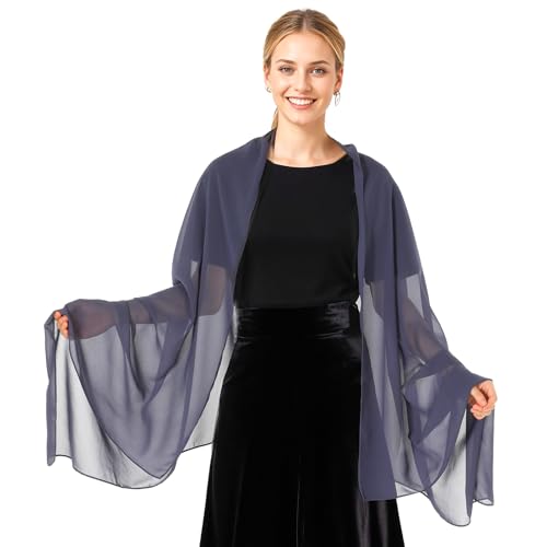 Navy Blue Shawl,Chiffon Shawl,Shawls and Wraps for Evening Dresses,Shawls for Wedding,Bridal Dress,Occasion Dresses