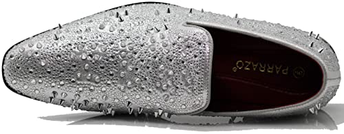 Image of Enzo Romeo Men Fashion Rhinestones Studs Tuxedo Slip On Loafer Dress Shoes WBG