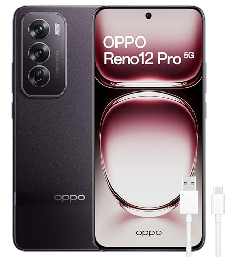 OPPO Reno12 Pro 5G - Smartphone Libre con IA, 24GB (12GB+12GB) +512GB, Pantalla 3D AMOLED 6.7', Cámara 50+8+50 MP, Android, Vídeo 4K, Batería 5000mAh, Carga Rápida 80W - Nebula Black
