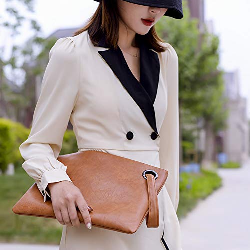 Image of DIHKLCIO Evening Bags Purse Envelop Clutch Chain Shoulder Womens Wristlet Handbag Foldover Pouch black