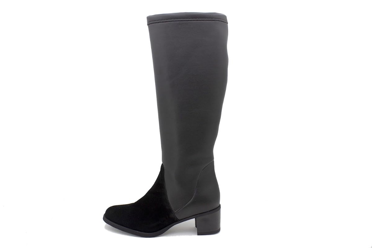 Botte en daim élastique noire PieSanto solution mollets exigeants 2XL