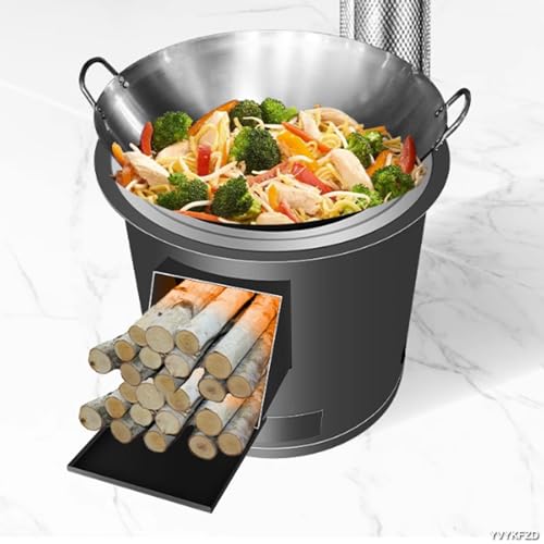 Poêle à bois d'extérieur portable de camping pour randonnée et cuisine 50x40cm - 3