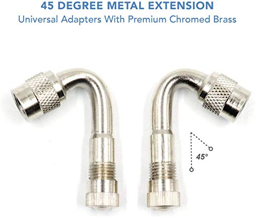 image for CKAuto 6 Pack 45 Degree 90 Degree 135 Degree Metal Valve Stem Extender