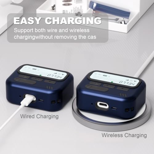 Image of for AirPod Pro 3 Case with Safty Lock,Retro Inspired Pager Style(Deep Blue)
