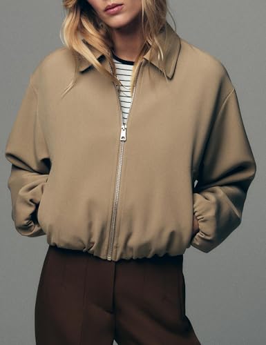 Jackets For Women Long Sleeves Balloon Hem Winter Coats Versatile Trench Coat Trendy2