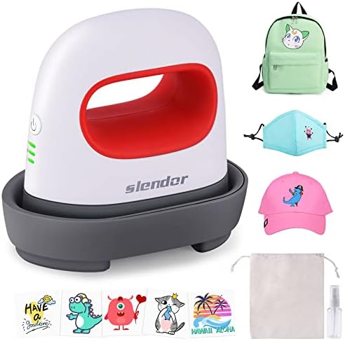 Slendor Mini Heat Press Machine for T Shirts Shoes, 4.17" x 2.44" Small Vinyl Printing Machine Portable Easy Press Iron for HTV Vinyl Projects & Heating Transfer, Red