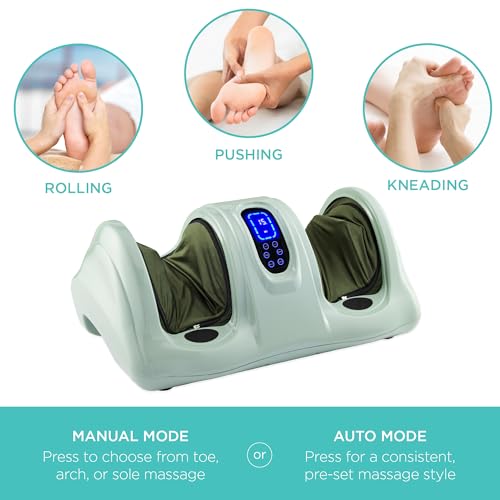 Image of Best Choice Products Shiatsu Foot Massager for Pain Relief, Plantar Fasciitis, Neuropathy, Blood Circulation, Remote Control w /Compact Design - Sage