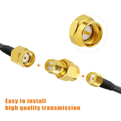 KUOQIY 5 PCS SMA Male to RP-SMA Female Adaptor, SMA Coaxial Coax Adapter Connector, for WiFi Antenna FPV, Goggles, Router - Image 4