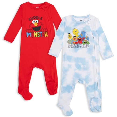 Image of Sesame Street 2 Pack Zip-Up Long Sleeve Sleep N' Play Coverall
