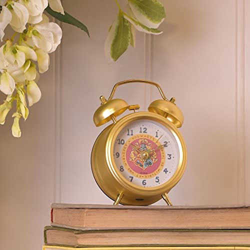 Widdop Harry Potter Hogwarts Crest Twin Bell Alarm Clock, Gold, 12 x 9 x 5cm - Image 4