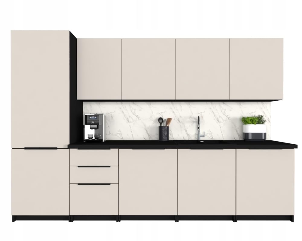 Euro Style Arbeitsplatte nach Maß Arbeitsplatte maßgefertigt Spanplatte mit ABS-Kante Tischplatte Starke 3,8cm Küchenplatte Weiß/Schwarz/Marmorn/Hölzern 30-180cmm (schwarz, 80 cm)