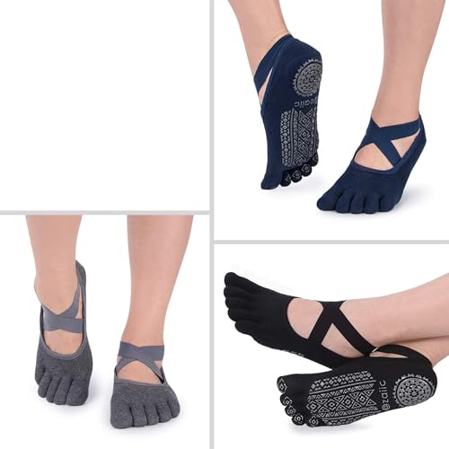 Image of Anti-Skid Socks With Grips Non Slip Socks Ideal For Pilates, Yoga Exercise