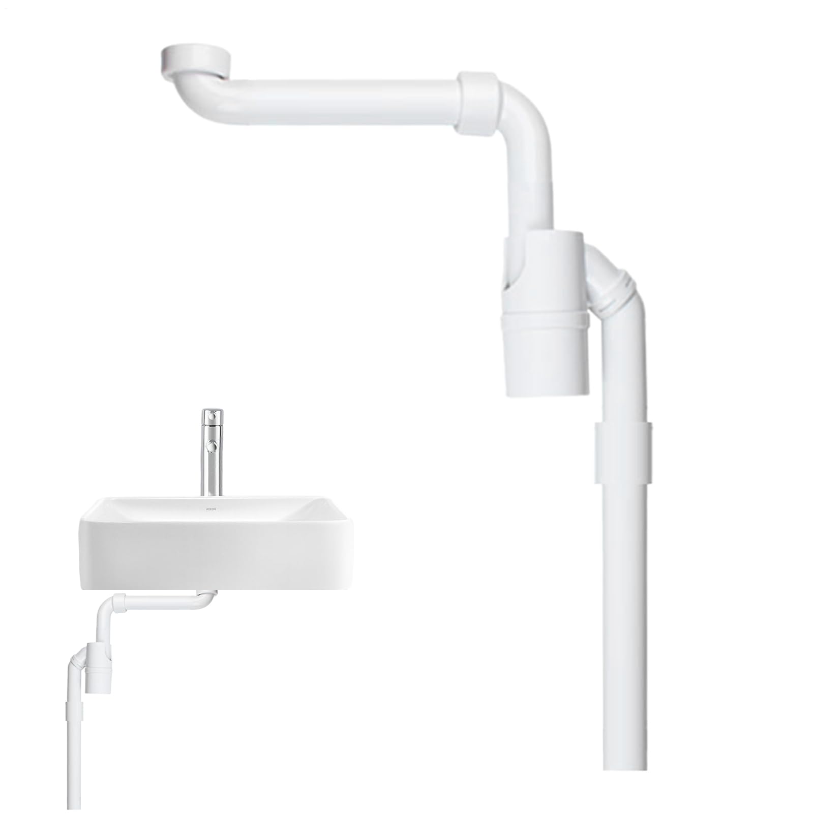 Piège P pipe de drainage anti-blogging et flexible pour évier de cuisine