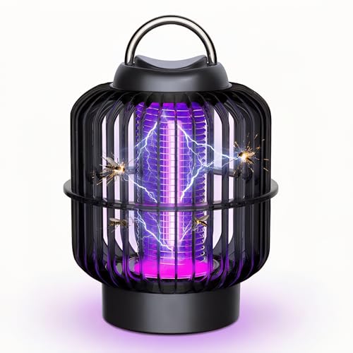 Rechargeable Bug Zapper Indoor Outdoor, 1200mAh Cordless Mosquito Zapper with 2200V Electric Grid, Portable Lightweight Fly Trap for Camping, Patio, Bedroom, Kitchen