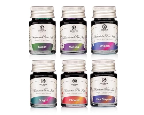 Sheen Ink Set 1, Zweifarb-Schreibtinten für Füllhalter, 6 x 10 ml