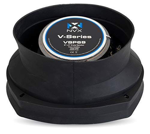 Image of NVX XBAF69 2 Piece Universal 6x9 inch Silicone Rubber Speaker Baffles with Self Adhesive Foam Base Pad