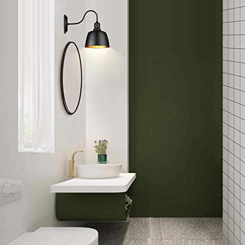 Ic Instant Coach Black Gooseneck Barn Wall Light Wall Sconce Lighting Industrial Retro Farmhouse E26 Wall Lamp Led Porch Light For Kitchen, Foyer,Bedroom,Warehouse, Dining Room, Restaurant (2 Lights) #TOP2