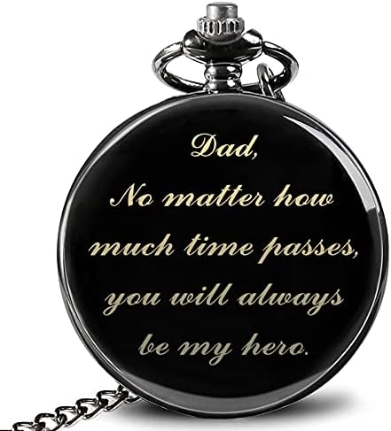 Gifts for Dad from Daughter Son Wife,Engraved Pocket Watch with Chain Gifts for Men Him,Fathers Day Unique Gifts for Dad Papa Grandpa Father in Law Husband,Dad Gifts for Birthday Christmas Anniversary