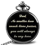 Gifts for Dad from Daughter Son Wife,Engraved Pocket Watch with Chain Gifts for Men Him,Fathers Day