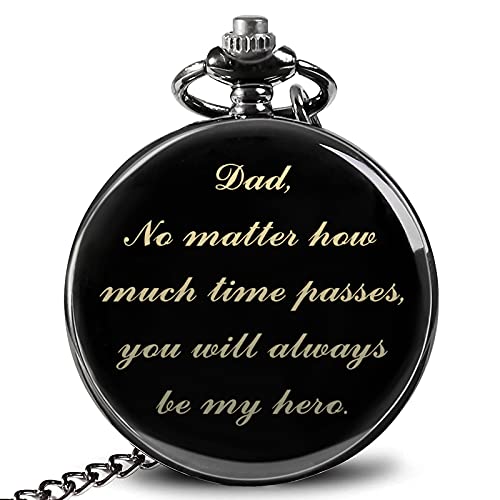 Gifts For Dad From Daughter Son Wife,Engraved Pocket Watch With Chain Gifts For Men Him,Fathers Day Unique Gifts For Dad Papa Grandpa Father In Law Husband,Dad Gifts For Birthday Christmas Anniversary #TOP3