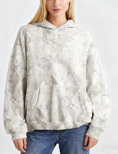 Image of Dsewpaur Camo Fleece Hoodie For Men Women Long Sleeve Drop Shoulder Oversized Hooded Sweatshirt Pullover With Pocket