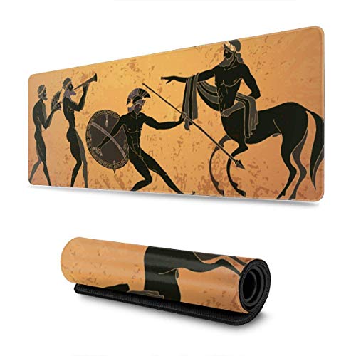 Preisvergleich Produktbild Antike Griechenland Figur Jagd auf Minotaurus Götter Große Mauspad Tastatur Pad Langes erweitertes Mehrzweck-Computerspiel Mausmatte