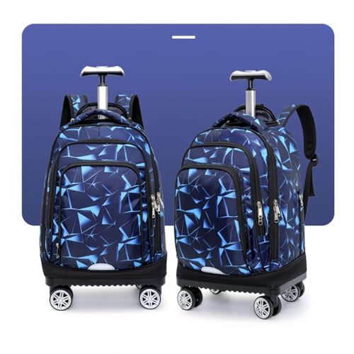 Mochilas con ruedas escolares tipo trolley con estampado geométrico 2