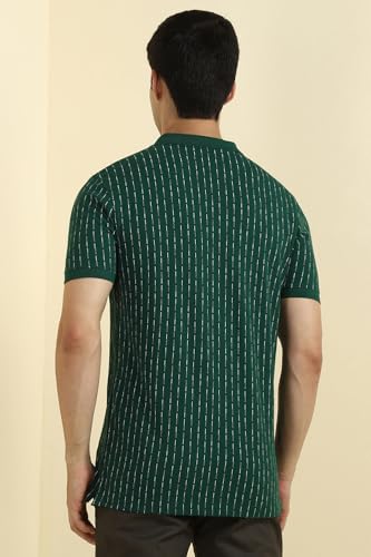 Image of Allen Solly Men's Polo T-Shirt | All-Over Print | Regular Fit | Cotton Comfort Feel | Smart Casual Wear