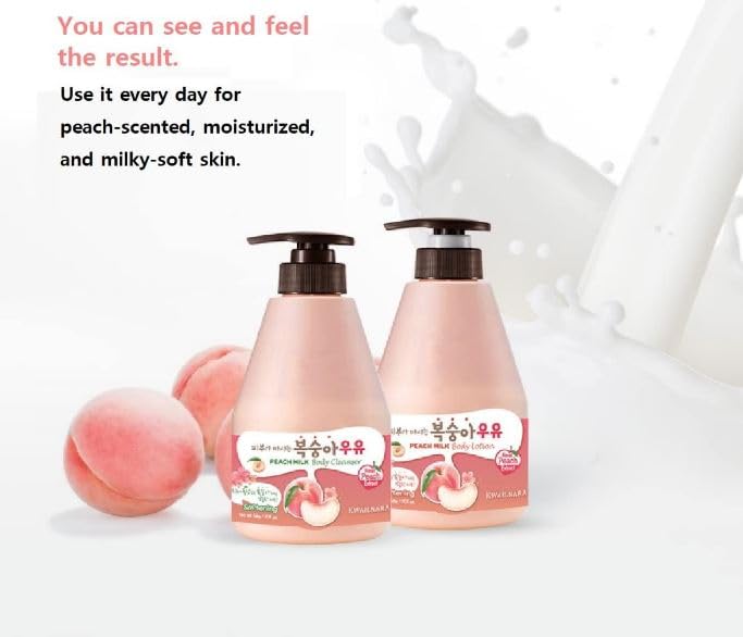 KWAILNARA Peach Milk Softening Body Cleanser 560g, Nourishing Korean Shower Gel with Peach Milk Extract - Image 2