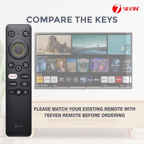 Image of 7SEVEN Compatible with Realme Tv Remote Suitable for Smart Android LED OLED QLED Television Non Voice Command with Streaming Apps Hotkeys - Not Recommended for FireTv Stick Devices