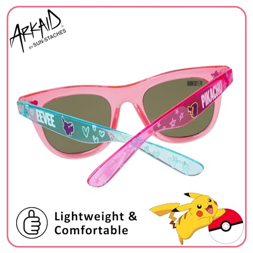 ARKAID Pikachu and Eevee Girls Sunglasses, Official Pink Pokémon Arkaid Shades with UV400, One Size Fits Most Kids3