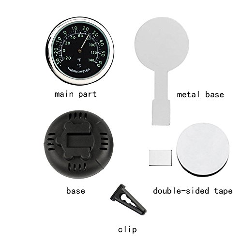 idain Car Dashboard Thermometer - Mini Vehicle Thermometer Decoration Air Vent Cilp