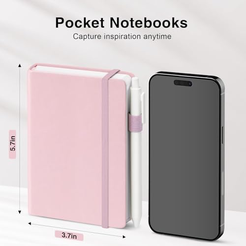 Carnets de poche lignés lot de 16 avec stylos roses pour notes de bureau