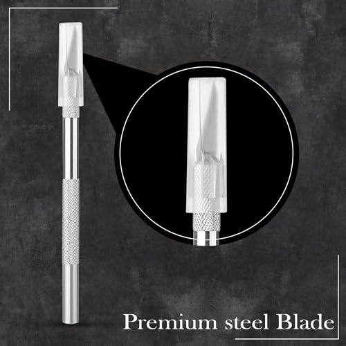 Image of Detail Precision Pen Knife with 5 Interchangeable Sharp Blades for Carving & Mat Cutting Paper Cardboard Sheets Craft Razor Cutter Blade Art Pencil Pack of 1
