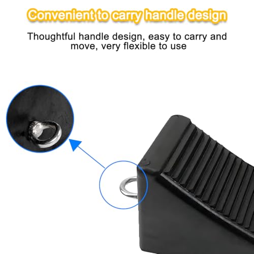 Image of Mandark 2PCS Heavy Duty Rubber Car Wheel Chocks, Durable Automotive Tire Stoppers, Anti-Slip Solid Front and Back Vehicle Wheel Stoppers, Universal for Travel Trailers, Camper, ATV