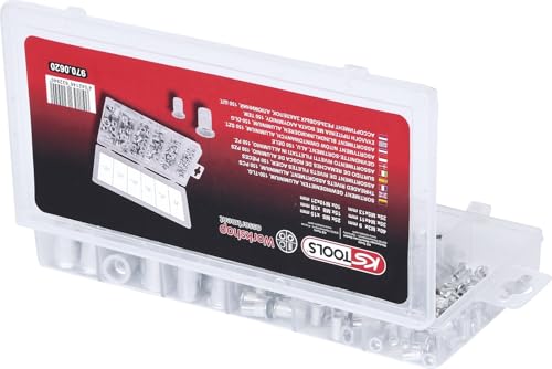 Rivets filetés aluminium KS TOOLS M3-M10 l'assortiment de précision 150 pcs