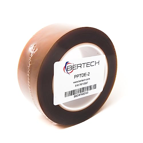 Image of Bertech Double Sided Polyimide Tape, 2-inch x 36 Yards, Amber (PPTDE-2)