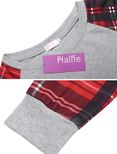 Womens Tops,Halife Long Sleeve Tunic Tops for Women To Wear With Leggings Light Grey XL